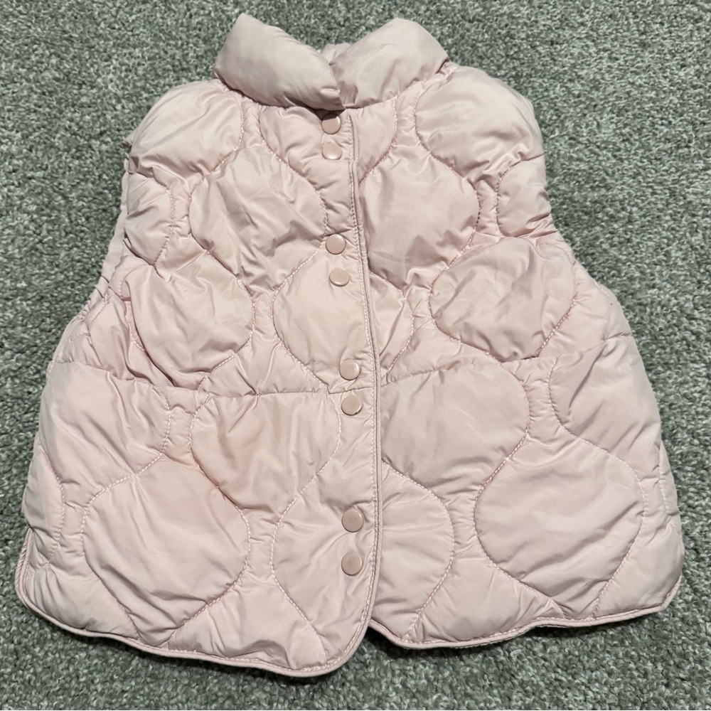 Zara Light Pink Quilted Vest